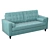 Cozy Convertible Sofa 3D model small image 2