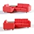 Cosmo 3-Seater Corner Sofa: Sleek and Spacious 3D model small image 1