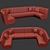 Sophia Extended Sofa + Pillow 3D model small image 3