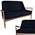 Midnight Blue Velvet Crispin Sofa 3D model small image 1