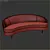 Elegant Velvet Sofa 3D model small image 3