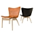 Mater Oak Lounge Chair: Sleek Oak Design with Leather Upholstery 3D model small image 1