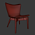 Mater Oak Lounge Chair: Sleek Oak Design with Leather Upholstery 3D model small image 3