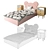 Pink Teddy Single Bed + Julia Grup Nightstand 3D model small image 2