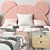 Pink Teddy Single Bed + Julia Grup Nightstand 3D model small image 3