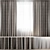 Elegant Set: 4 Curtains & Sheer 3D model small image 1