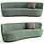  Elegant Oval Stay Sofa - 240x95cm 3D model small image 1