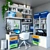 Modern IKEA Office Furniture Set 3D model small image 1
