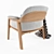 Luxurious Teak Wood Chair 3D model small image 2