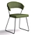 Sleek Metal Armchair with Fabric Upholstery 3D model small image 1