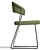 Sleek Metal Armchair with Fabric Upholstery 3D model small image 2