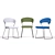 Sleek Metal Armchair with Fabric Upholstery 3D model small image 3