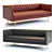 West Elm Modern Chesterfield Sofa: Stylish and Functional 3D model small image 1