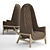 Nature-inspired Cocoon Armchair for Ultimate Comfort 3D model small image 2