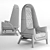 Nature-inspired Cocoon Armchair for Ultimate Comfort 3D model small image 3