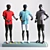 Mannequin Tennis Player: Complete Clothing Set 3D model small image 1