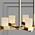 Elegant Novela Chandelier: 6-Light Brushed Nickel 3D model small image 2