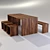 Sleek Modern Bench & Table Set 3D model small image 1
