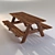 Classic Outdoor Picnic Bench 3D model small image 1