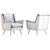 Retro Chic Grey Velvet Armchair 3D model small image 2