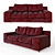 Modern 3-Seater Sofa, 226cm Width 3D model small image 1