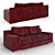 Modern 3-Seater Sofa, 226cm Width 3D model small image 2