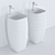 Alice Ceramica Nur Washbasin: Elegant Freestanding Design 3D model small image 3