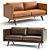 West Elm Brooklyn Leather Sofa: Stylish and Comfortable 3D model small image 1