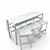 Eos Rectangular Bar Table and Backless Bar Stool Set 3D model small image 2