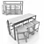 Eos Rectangular Bar Table and Backless Bar Stool Set 3D model small image 3
