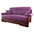 Accordion Sofa with Wood Armrests - GARWOOD 3D model small image 1