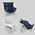 Modern Laser Chair: Futuristic Design with 3 Colors 3D model small image 3