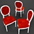 French Style Dining Chair 3D model small image 3