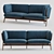 Stanley Wide 2 Seat Sofa: Sleek Design, Ultimate Comfort 3D model small image 2