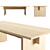 Natural Wood Stacking Chair & Mirror Edge Table 3D model small image 3