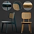 Elegant Cane Dining Chair 3D model small image 1