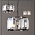 Modern Black Metal and Glass Chandelier - Harlow Crystal 3D model small image 1