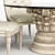 Elegant Upholstered Side Chair & Glass Top Dining Table 3D model small image 2
