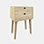 Hubsch Wood Nightstand with Two Drawers 3D model small image 1