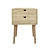 Hubsch Wood Nightstand with Two Drawers 3D model small image 2