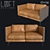 Stylish LoftDesign Sofa - Metal, Leather & Fabric - 147x93x80 cm 3D model small image 1