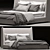 Elegant Midnight King-size Bed 3D model small image 1