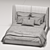 Elegant Midnight King-size Bed 3D model small image 3