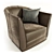 Sophisticated Brown Barrel Armchair 3D model small image 1