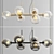 Staggered Glass Chandelier - 6 Light: Elegant Illumination 3D model small image 1