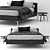 Modern Charles Bed & Maxalto Small Tables 3D model small image 1