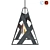 Scandinavian Iron Finish Ceiling Lamp 3D model small image 2