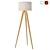 Scandinavian Minimalist Wood and Fabric Floor Lamp 3D model small image 1