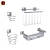 Fixsen Kvadro Bathroom Set 3D model small image 1