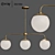 Dewdrop Globe Linear Chandelier 3D model small image 1